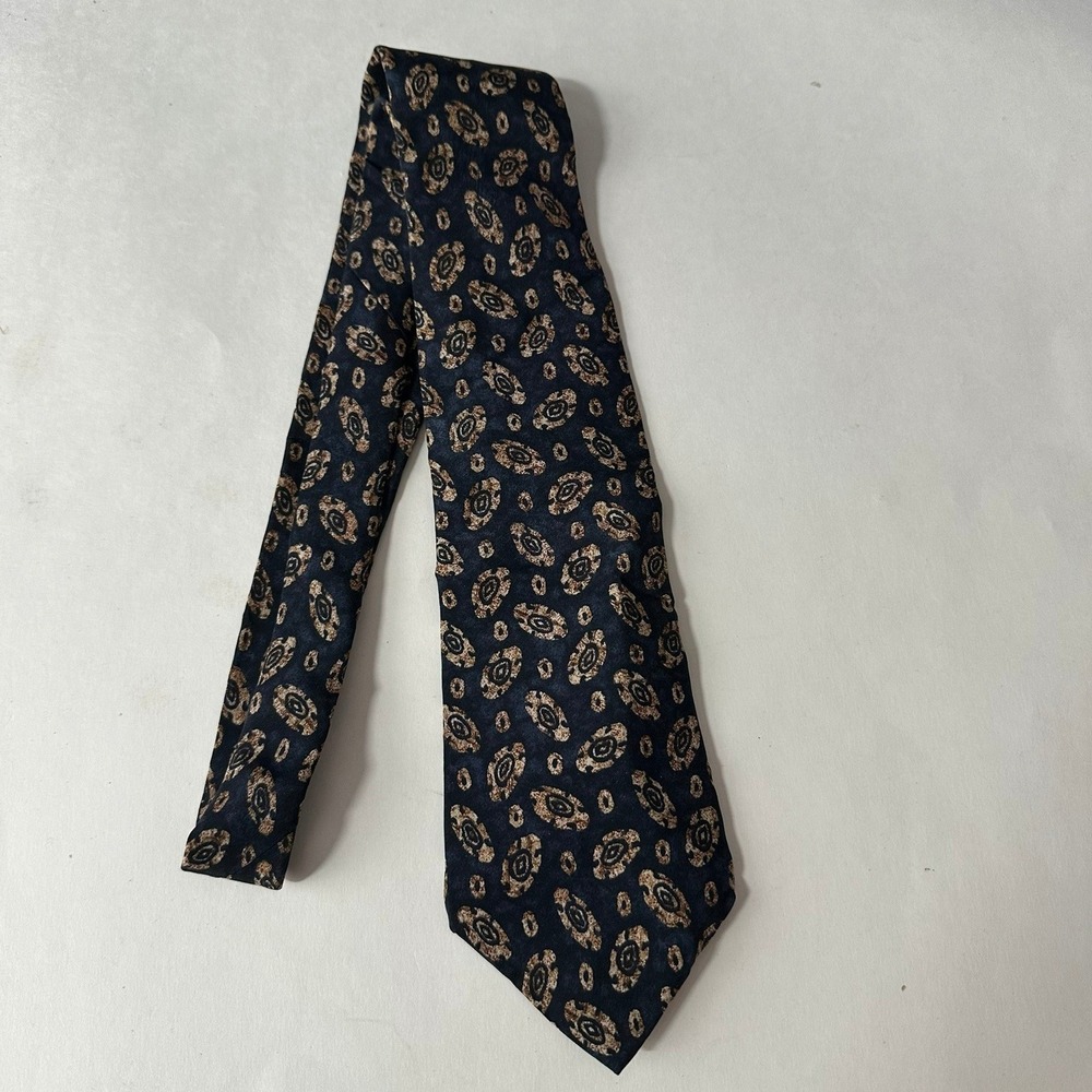 Chaps Ralph Lauren Mens Vintage Silk Tie Necktie Abstract Medallion Pattern USA